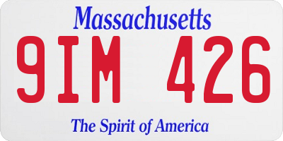 MA license plate 9IM426
