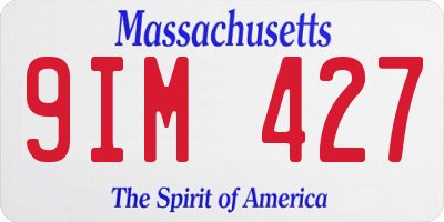 MA license plate 9IM427
