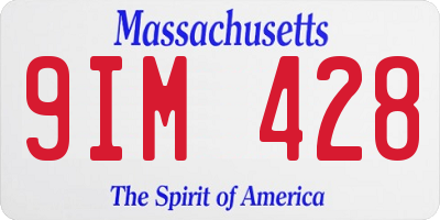 MA license plate 9IM428