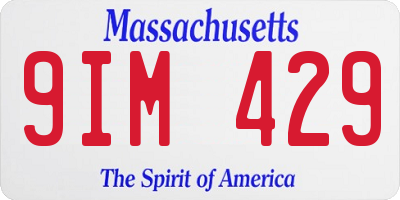MA license plate 9IM429