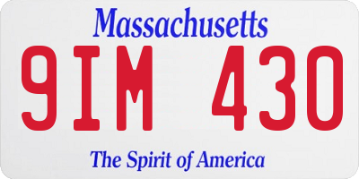MA license plate 9IM430