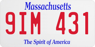 MA license plate 9IM431