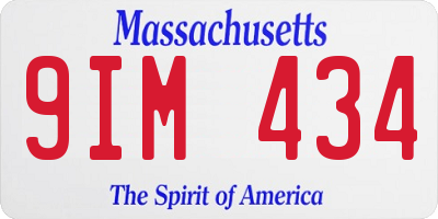 MA license plate 9IM434