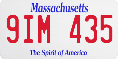 MA license plate 9IM435