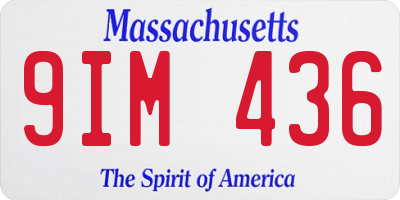 MA license plate 9IM436