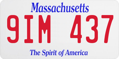 MA license plate 9IM437