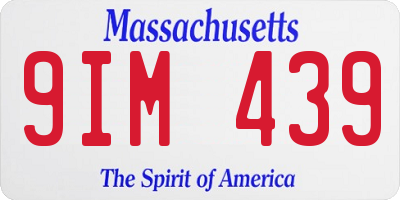 MA license plate 9IM439