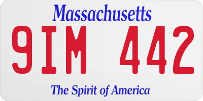 MA license plate 9IM442