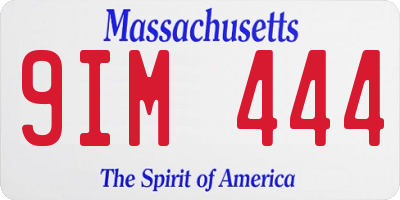 MA license plate 9IM444