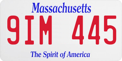 MA license plate 9IM445
