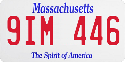 MA license plate 9IM446