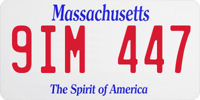 MA license plate 9IM447