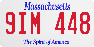 MA license plate 9IM448