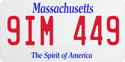 MA license plate 9IM449