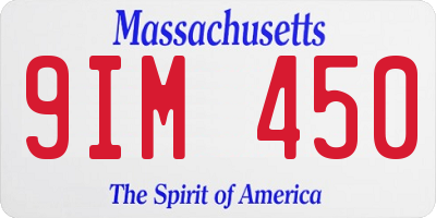 MA license plate 9IM450