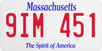 MA license plate 9IM451