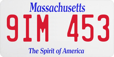 MA license plate 9IM453