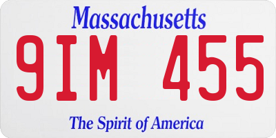 MA license plate 9IM455