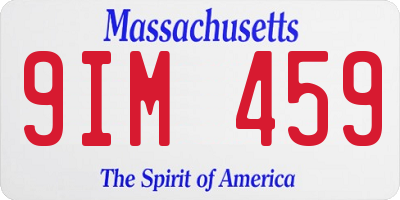 MA license plate 9IM459