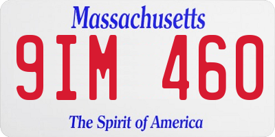MA license plate 9IM460