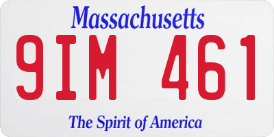 MA license plate 9IM461
