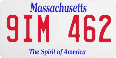 MA license plate 9IM462