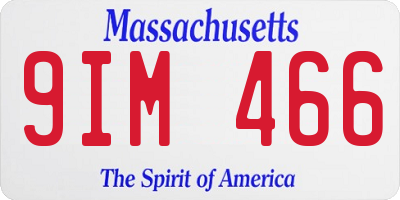 MA license plate 9IM466