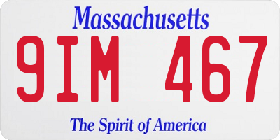 MA license plate 9IM467