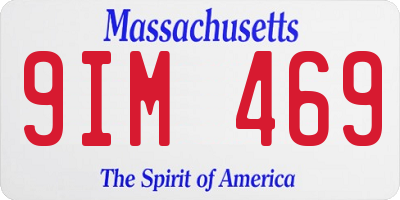 MA license plate 9IM469