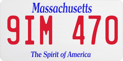 MA license plate 9IM470