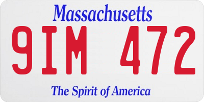 MA license plate 9IM472
