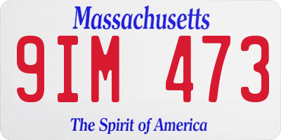 MA license plate 9IM473