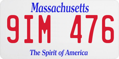 MA license plate 9IM476