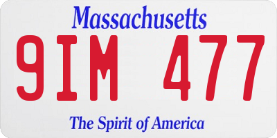 MA license plate 9IM477