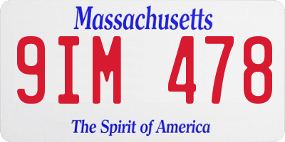 MA license plate 9IM478