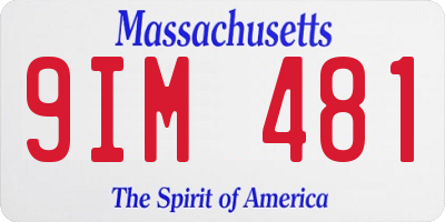 MA license plate 9IM481