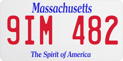 MA license plate 9IM482