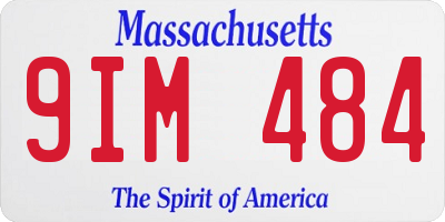 MA license plate 9IM484
