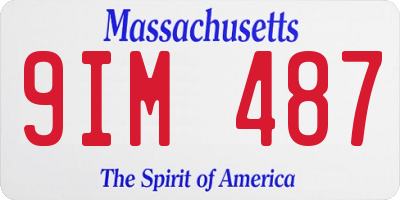 MA license plate 9IM487