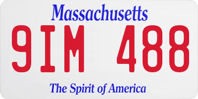 MA license plate 9IM488