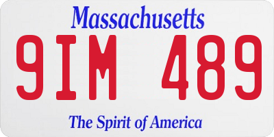 MA license plate 9IM489