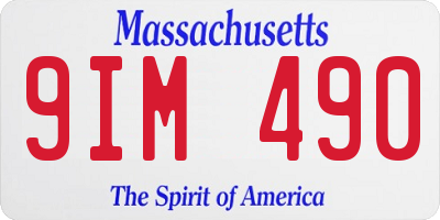 MA license plate 9IM490
