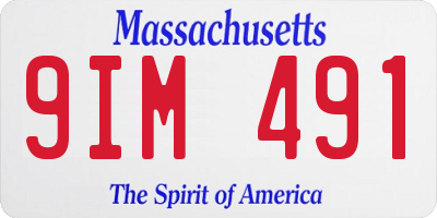 MA license plate 9IM491
