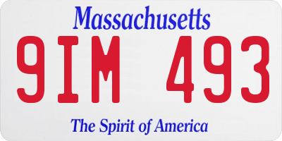 MA license plate 9IM493