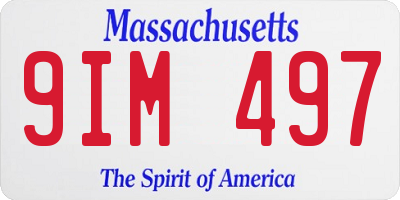 MA license plate 9IM497