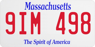MA license plate 9IM498