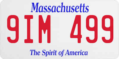 MA license plate 9IM499