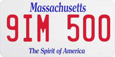 MA license plate 9IM500