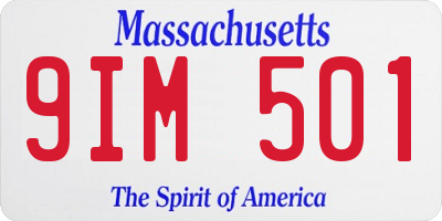 MA license plate 9IM501