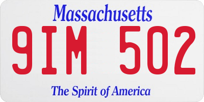 MA license plate 9IM502